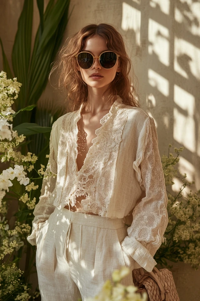How to Wear Linen and Lace Together in Spring Outfits - photo 2
