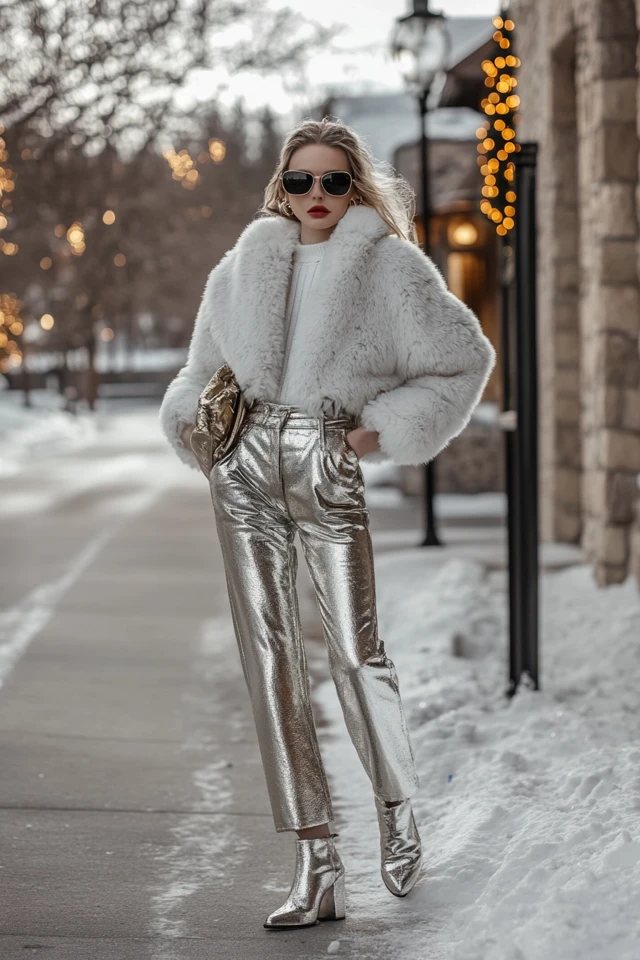 Combining Fleece and Metallics for Chic Winter Layers - photo 2