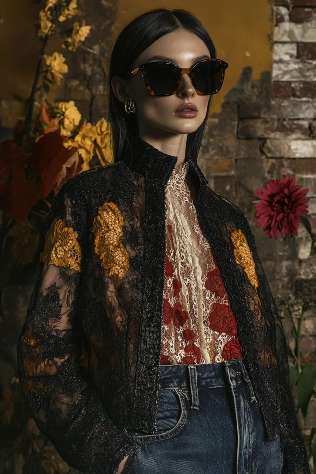 Pairing Sheer Lace with Heavy Denim in Unique Jackets - photo 2