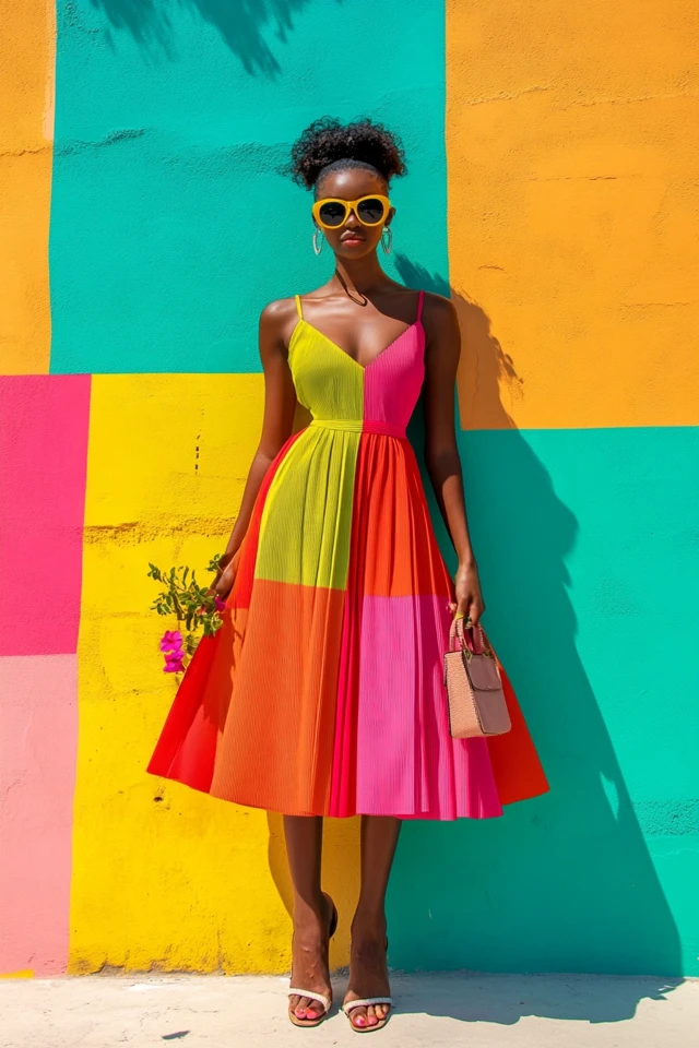 Color-Blocked Midi Dresses for Summer Fun - photo 2