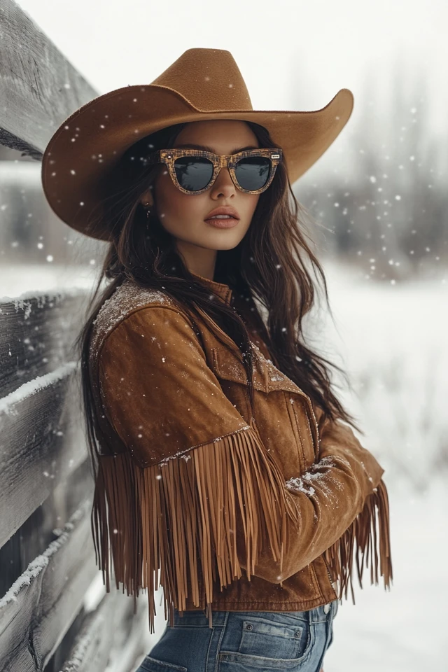 Fringe Details in Jackets for Winter Western Looks - photo 2
