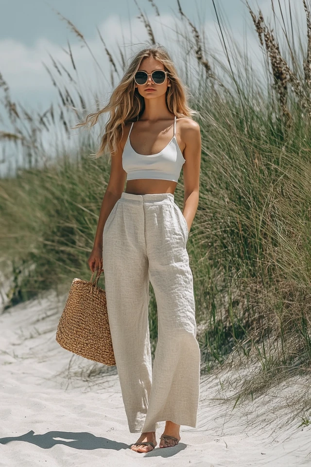 Wide-Leg Linen Pants for Summer Comfort - photo 2