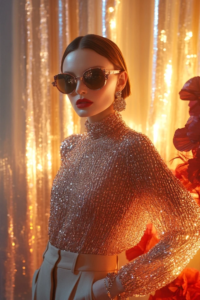 Shimmery Beaded Blouses for Winter Parties - photo 2