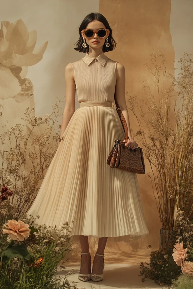 Pleated Dresses with Fit-and-Flare Shapes - photo 2
