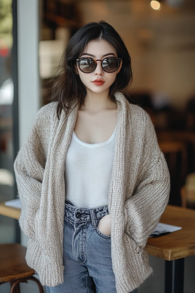 Casual Work-from-Café Styles with Knit Cardigans - photo 2