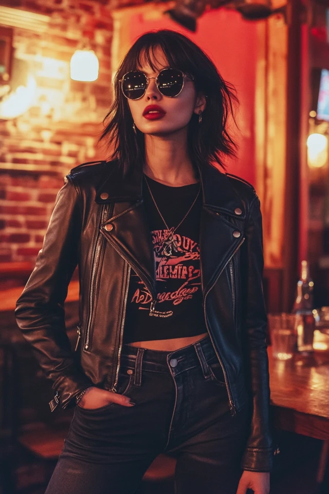 Edgy Open Mic Night Looks with Leather Jackets - photo 2