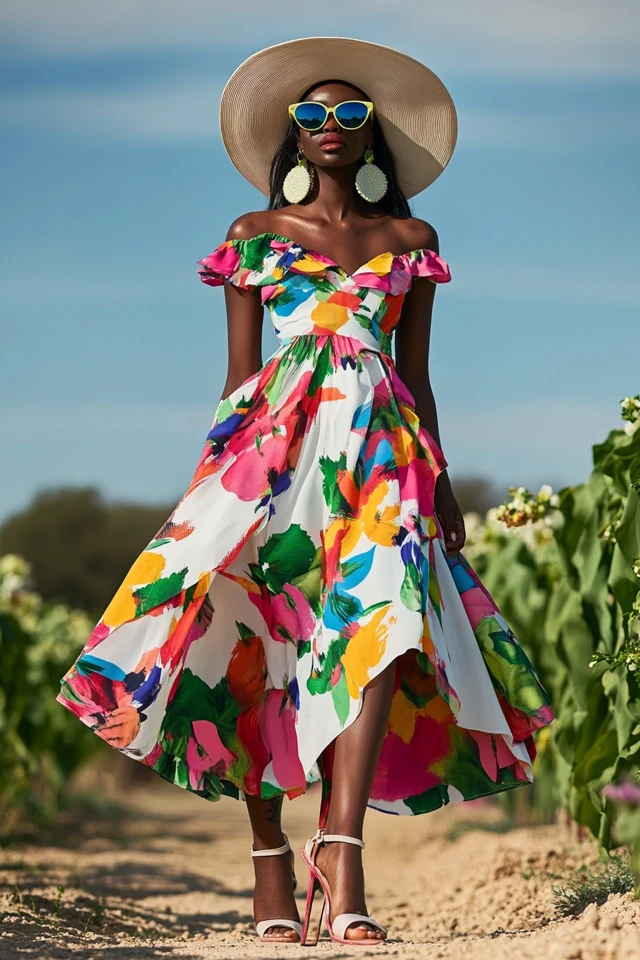 Vibrant Daytime Wedding Outfits with Bright Prints - photo 2