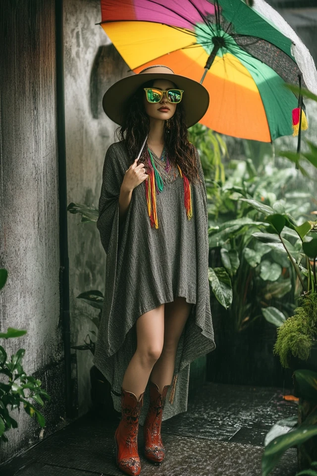 Easy-to-Layer Poncho Dresses for Mild Showers - photo 2