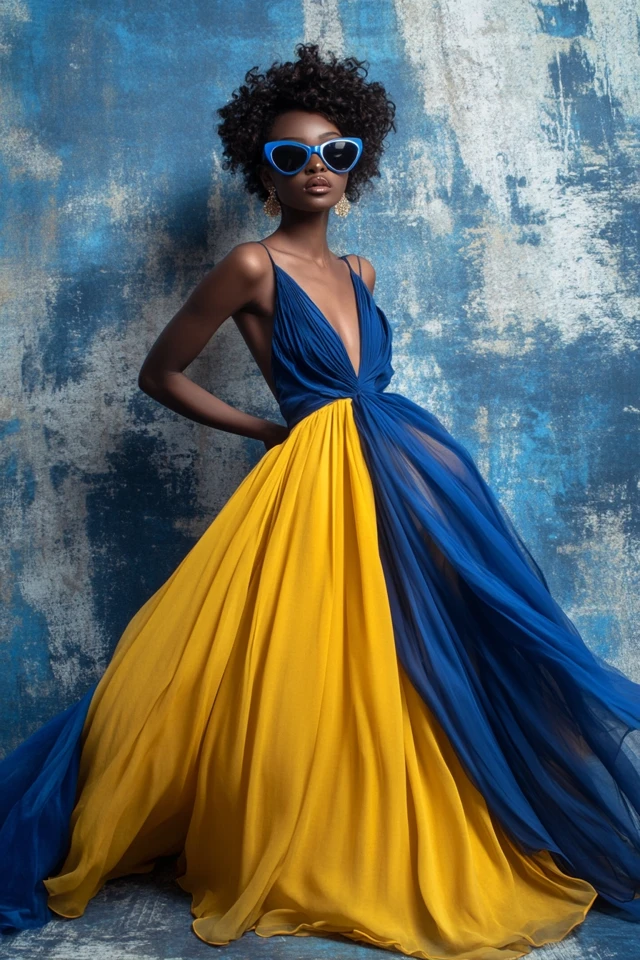 Royal Blue and Soft Yellow Palettes for Elegant Dresses - photo 2