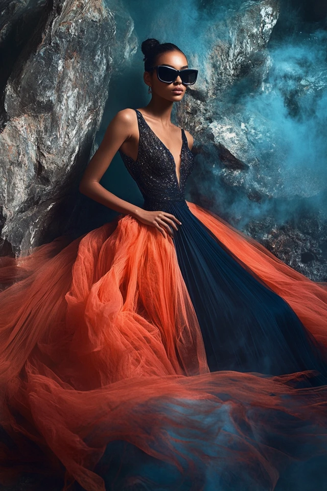 Accessorizing Coral and Midnight Blue Gowns: - photo 7