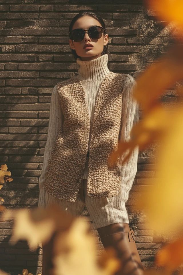 Knit Vest Dresses with Knee-High Boots for Fall - photo 2