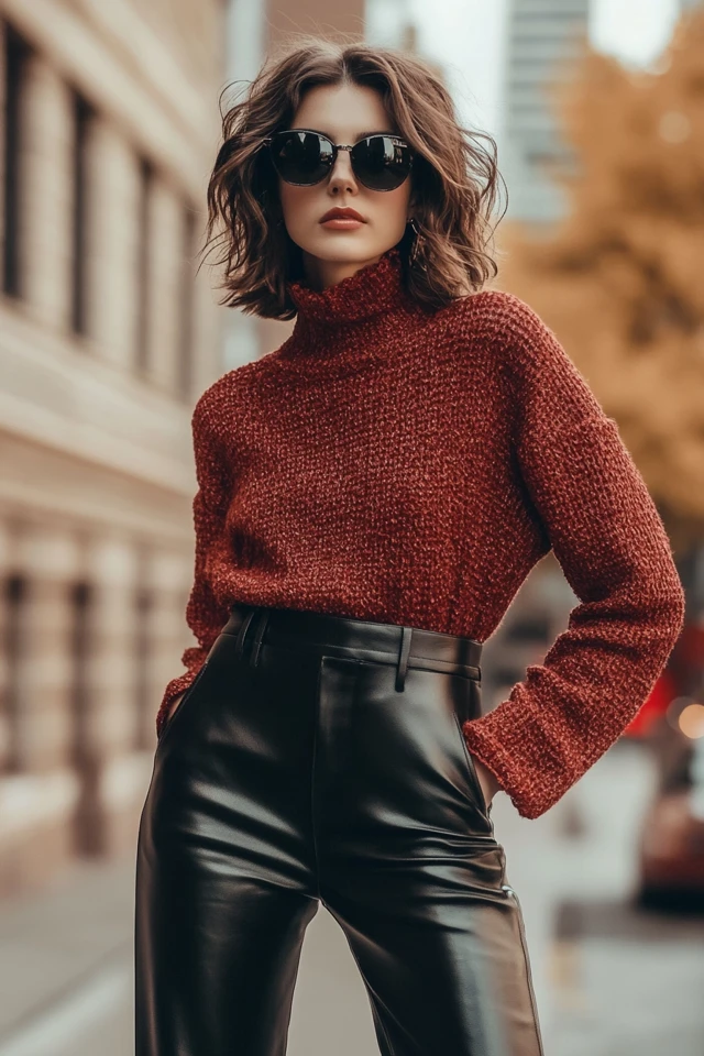 Faux Leather Pants for Sleek Fall Evening Outfits - photo 2