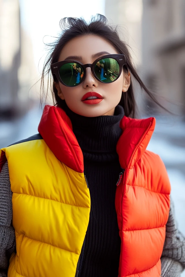 Puffer Vests in Bold Colors for Winter Occasions - photo 2