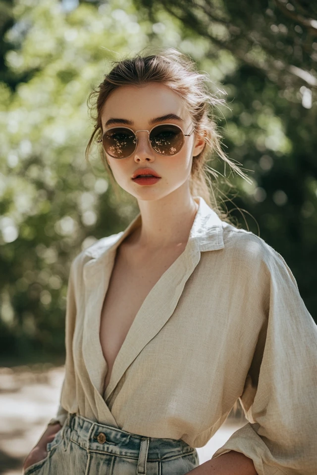 Combining Soft Linen and Rigid Denim in Summer Outfits: The Perfect Blend of Comfort and Style - photo 3