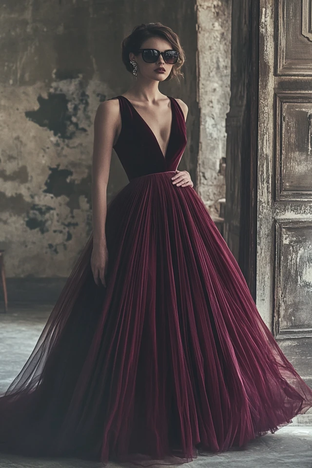 Velvet and Tulle Together for Romantic Evening Gowns: A Match Made in Elegance - photo 2