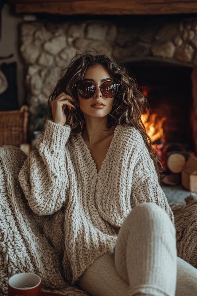 Cozy Fireside Lounge Outfits with Knitwear - photo 2