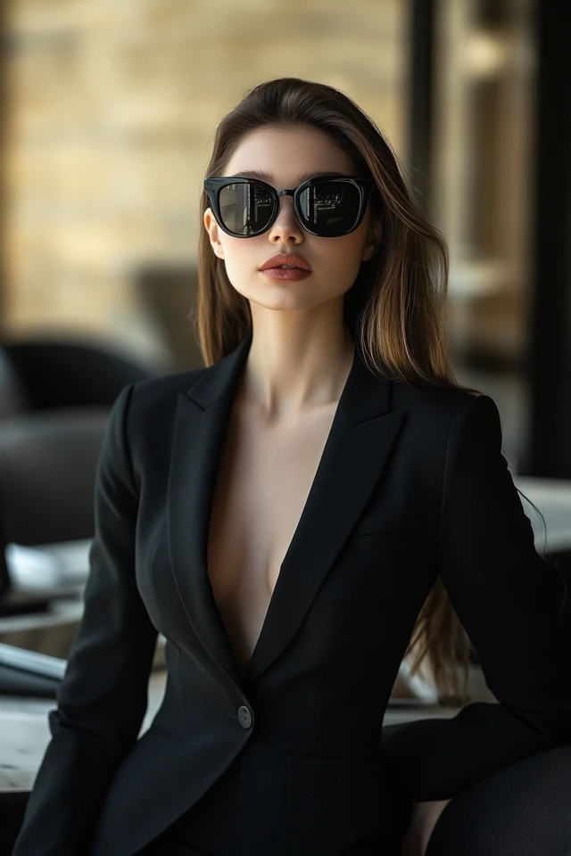 Fitted Black Blazers for Professional Wear - photo 2