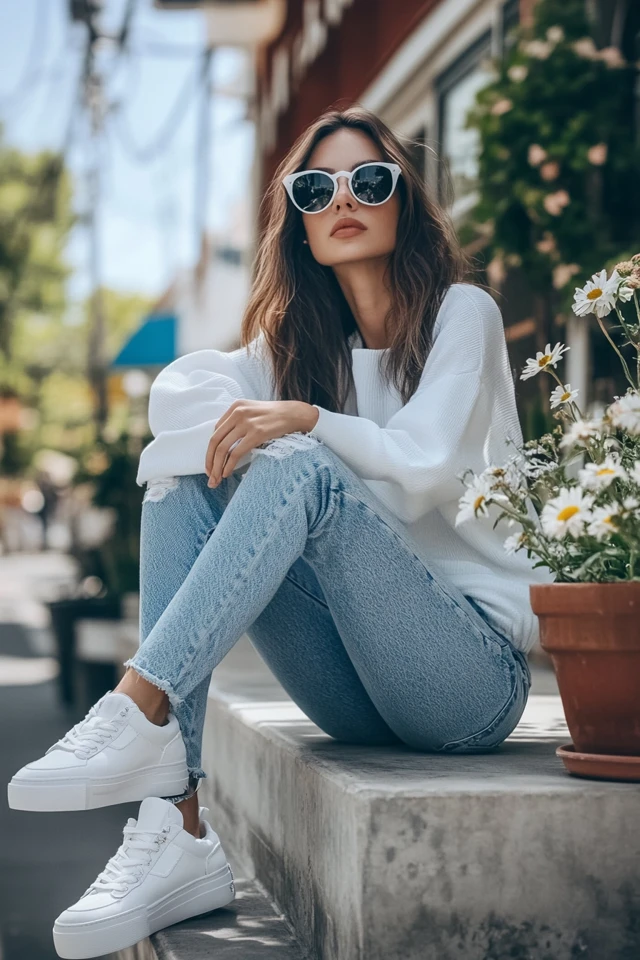 Comfortable White Sneakers for Casual Outfits - photo 2