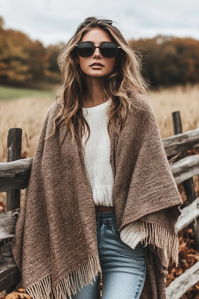 Warm Layered Ponchos for Windy Fall Weather - photo 2