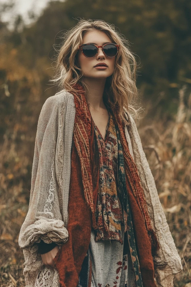 Bohemian Layering for Fall Transition Looks: Effortless, Cozy, and Chic - photo 3