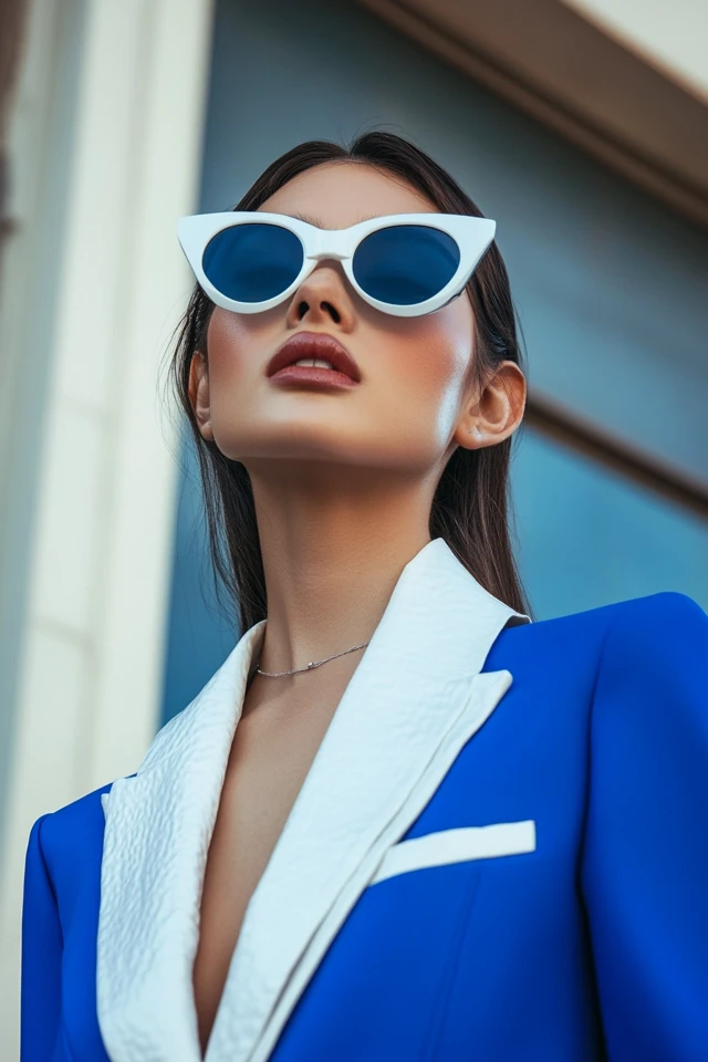 Mixing Cool White and Bold Cobalt in Statement Jackets - photo 2
