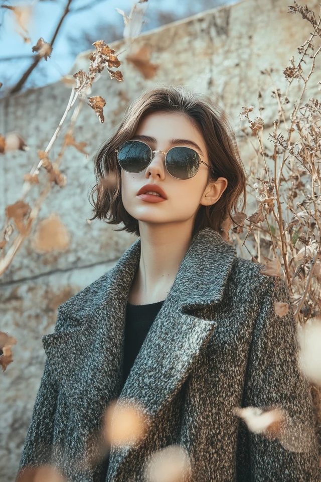 Mixing Earthy Brown and Dusty Blue for Chic Outerwear - photo 2