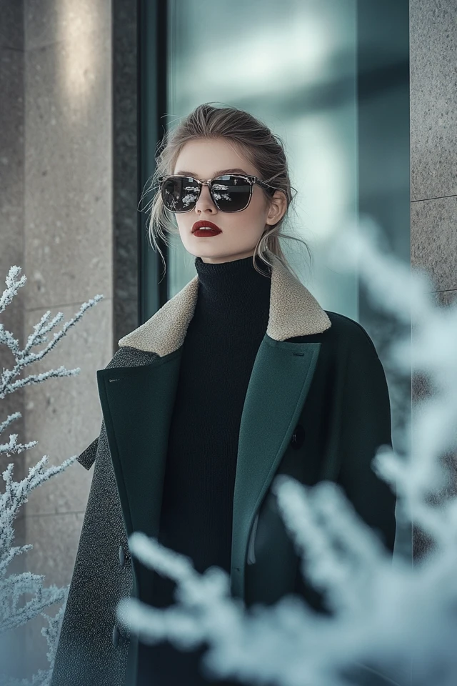 Midnight Green and Champagne: Sophisticated Outerwear Combinations - photo 2