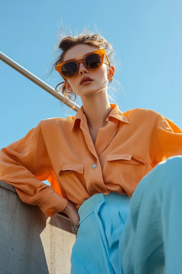 Soft Periwinkle and Rust: Creating Eye-Catching and Balanced Outfits - photo 2