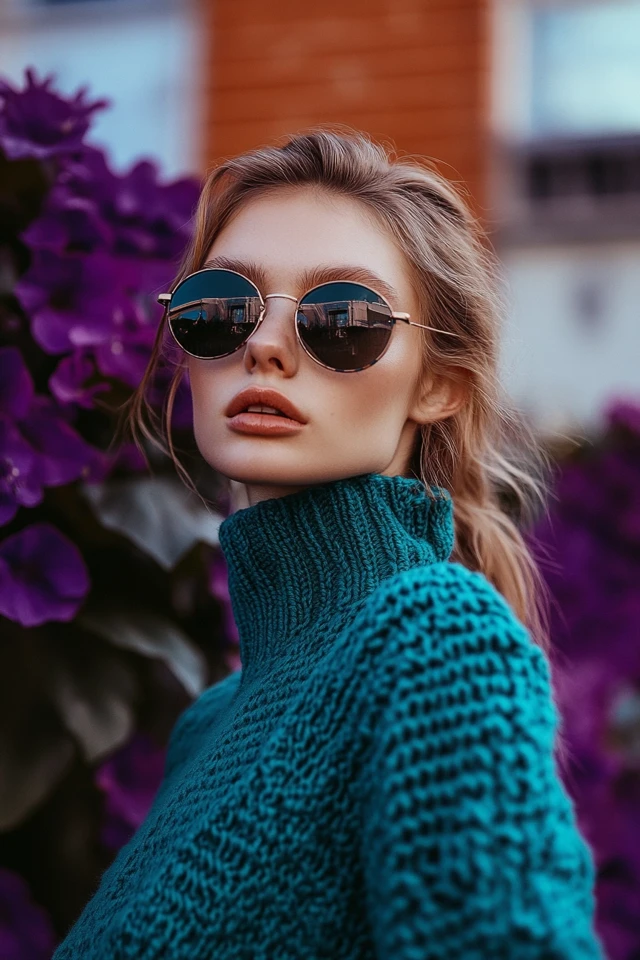 How to Style Aqua and Plum in Trendy Knitwear - photo 2
