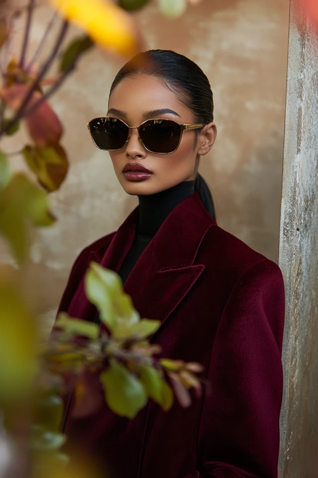 Rich Burgundy and Gold Accents for Statement Outerwear - photo 2