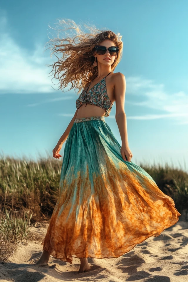 Aqua and Burnt Orange Palettes for Beach Maxi Skirts: Vibrant and Breezy Summer Style - photo 2