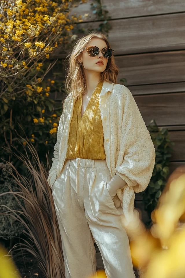 Soft Yellow and Cool Taupe in Sophisticated Layers: A Subtle and Elegant Pairing
