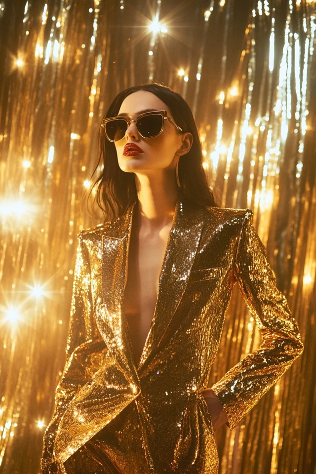 Metallic Gold Pantsuits for Festive Events: Shimmering Style That Steals the Spotlight - photo 6