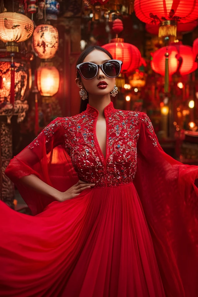 Vibrant Red Dresses for Lunar New Year Celebrations: A Bold and Auspicious Choice - photo 6