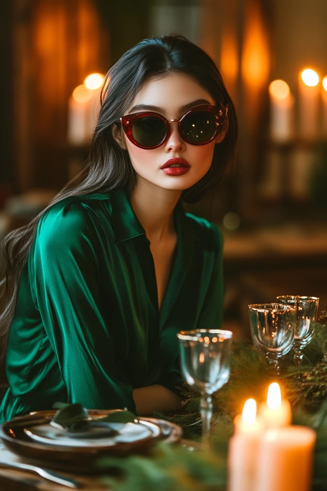 Festive Emerald Green Blouses for Family Gatherings: Elegance and Warmth for Every Occasion - photo 6