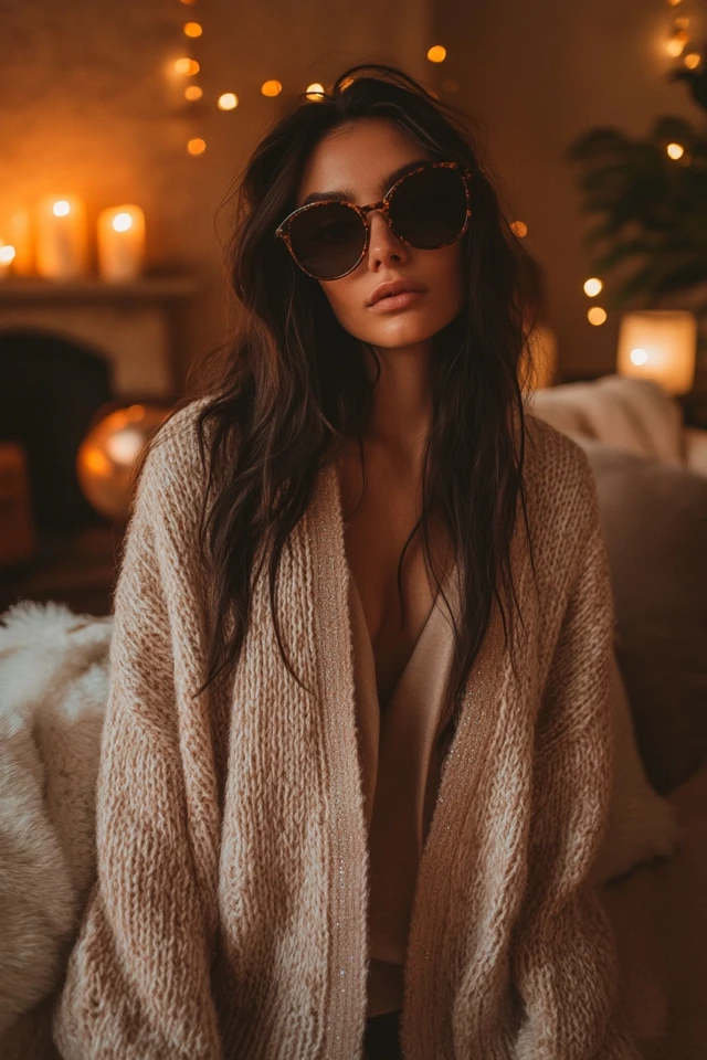 Festive Sparkly Cardigans for Family Movie Nights: Cozy Glamour for Memorable Evenings - photo 6