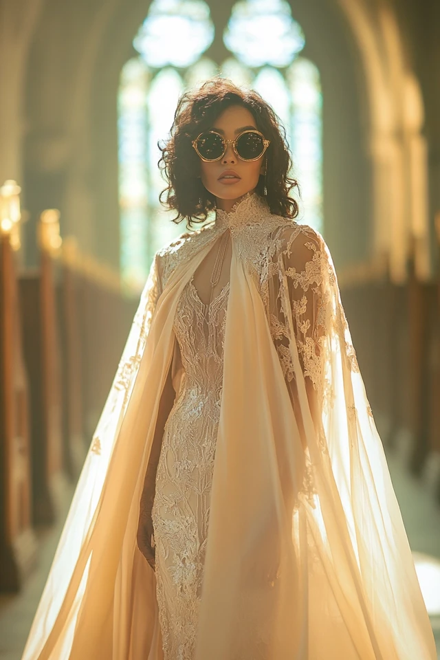 Elegant Cape Dresses for Cathedral Weddings: Timeless Sophistication Meets Modern Glamour - photo 6