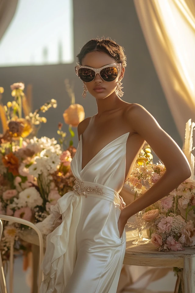 Satin and Embellished Details for Wedding Guest Gowns: Effortless Glamour and Sophistication - photo 6