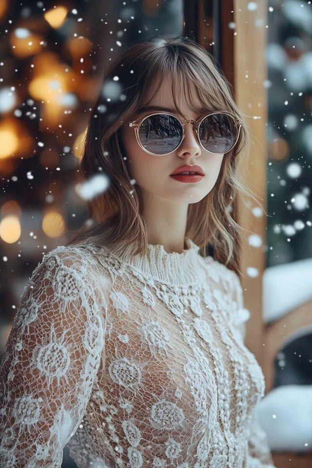 Pairing Lace with Knits for Elegant Winter Dresses: Combining Warmth and Sophistication - photo 6