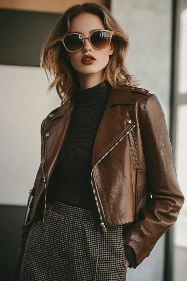 Mixing Leather and Tweed for Structured Workwear: Power Dressing with a Modern Edge - photo 6