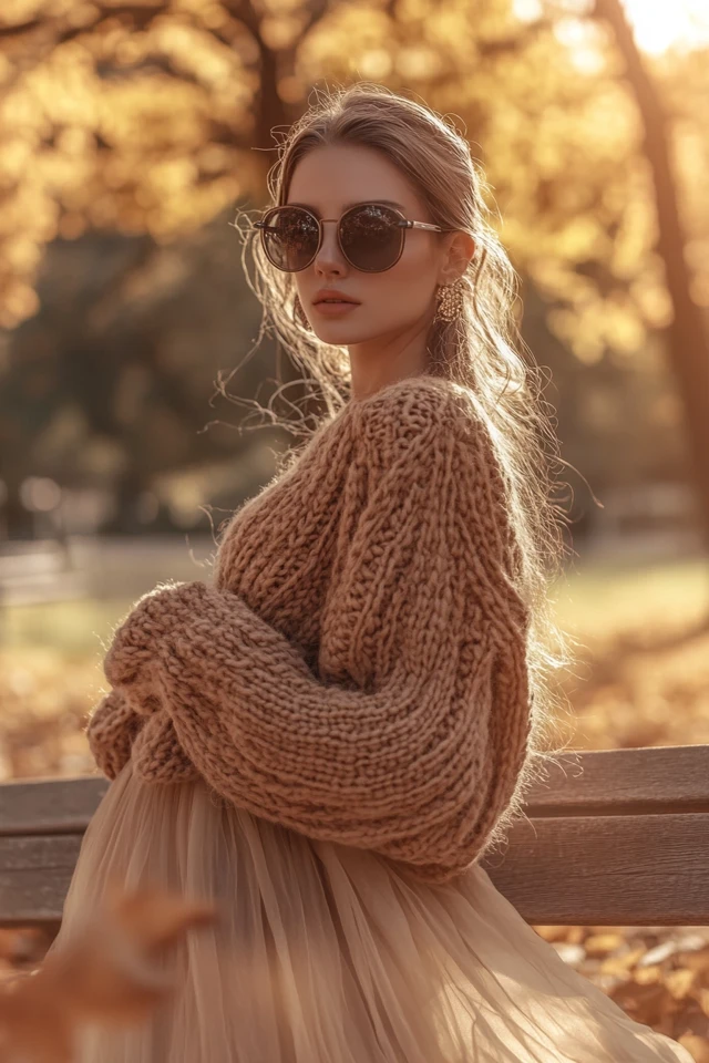 Chunky Knits and Chiffon in Cozy, Stylish Outfits: The Perfect Blend of Comfort and Elegance - photo 6