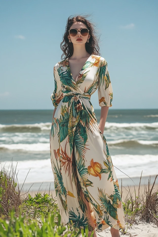 Flowy Wrap Dresses in Tropical Prints for Summer Getaways - photo 6