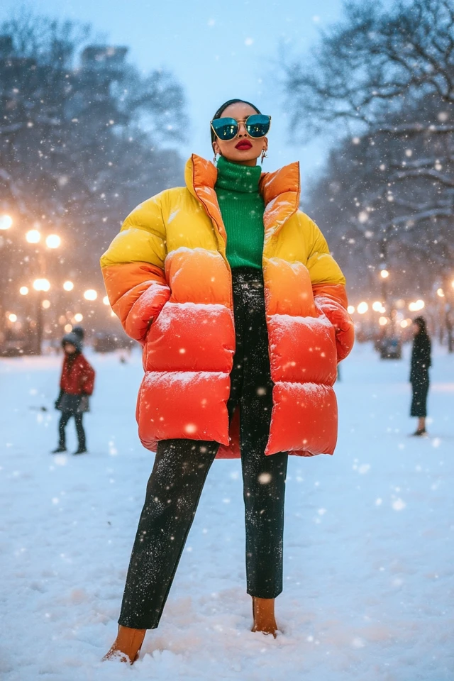 Oversized Puffer Jackets in Bright Hues for Winter Fun - photo 6