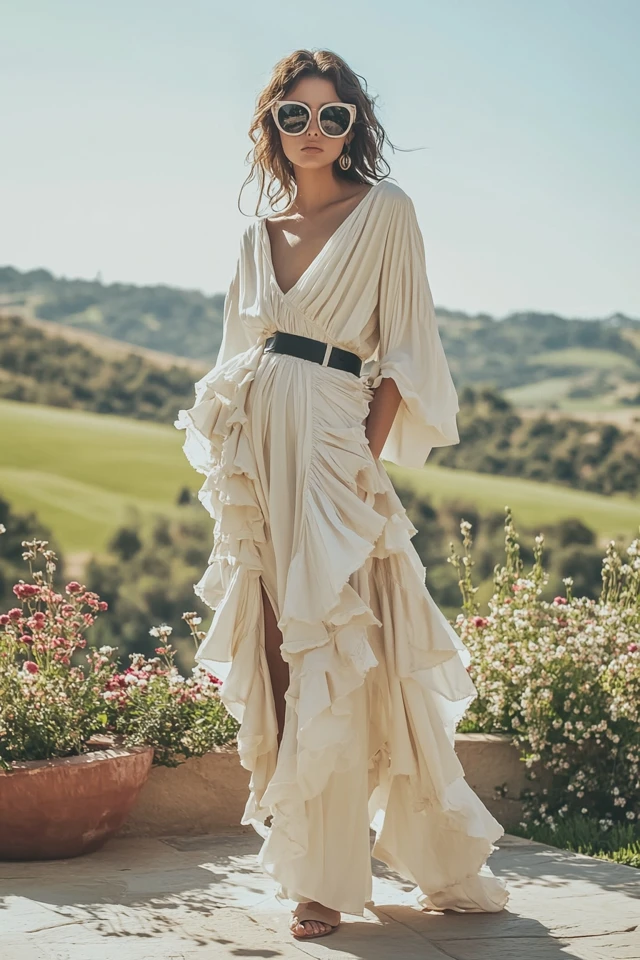 Draped Wrap Skirts with Ruffle Details - photo 2