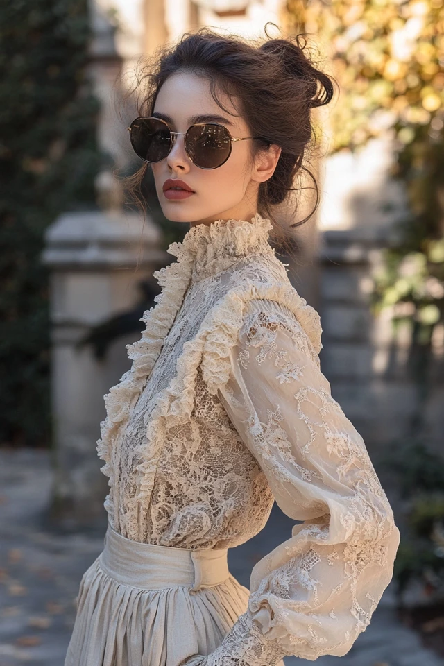 Romantic High-Neck Blouses for Vintage Glam - photo 6