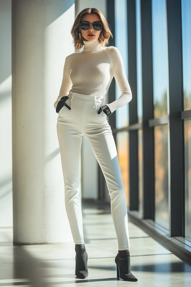 High-Rise Slim Pants with Modern Cuts: A Wardrobe Essential - photo 6