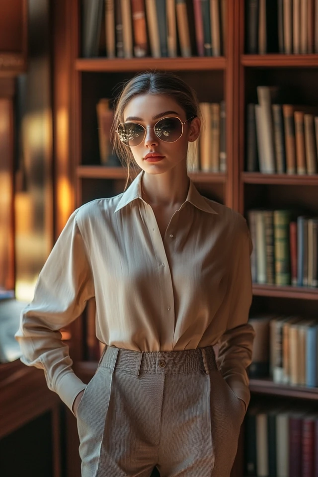 Minimalist Study Group Outfits with Tailored Pants: Effortless Sophistication for Academic Focus - photo 6