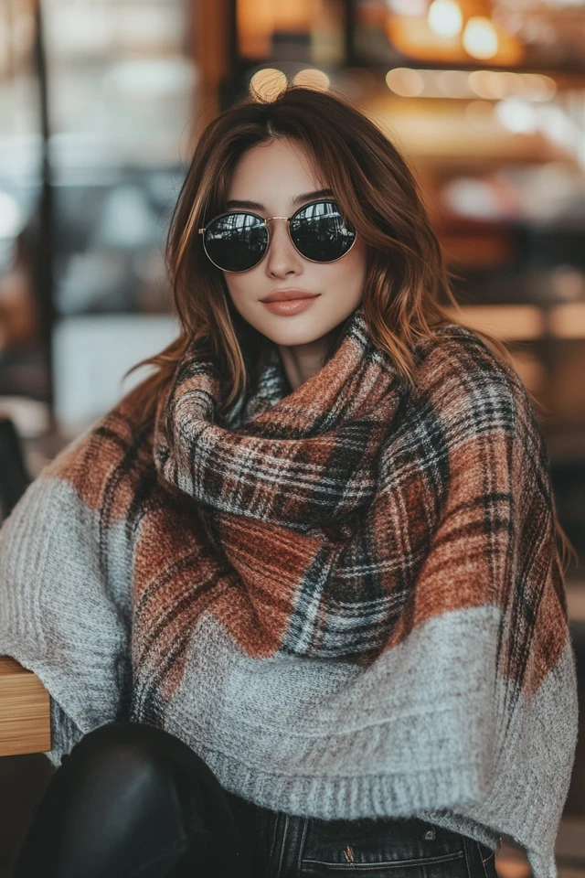 Cozy Coffee House Outfits with Blanket Scarves: Warmth and Style for Relaxed Moments - photo 6