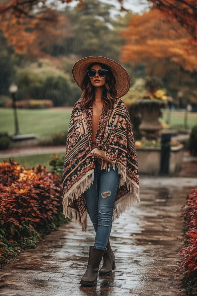 Layered Poncho Wraps for Rainy Fall Afternoons - photo 6
