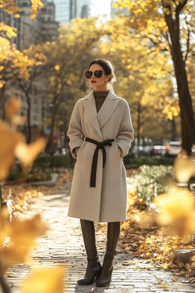 Neutral Wrap Coats for Cool Transitional Days - photo 6